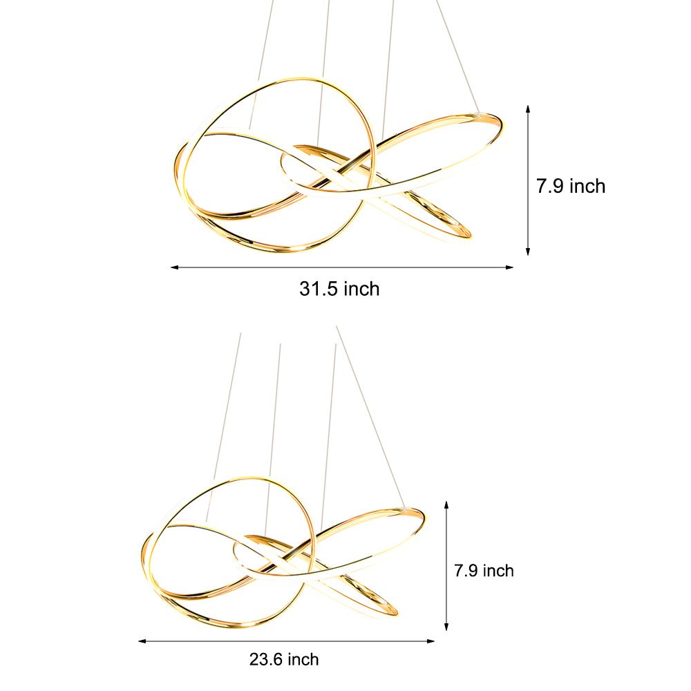 WINTERBOURNE CURVILINEAR LED CHANDELIER WITH TRIPLE DIMMING OPTION