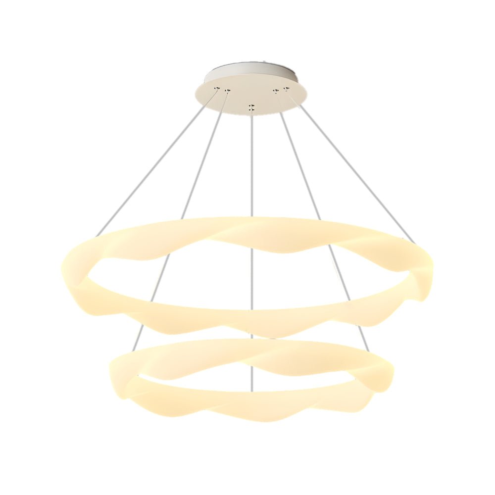 WINTHROPE DIMENSIONAL CREAM CHANDELIER WITH TRIPLE LIGHTING MODES