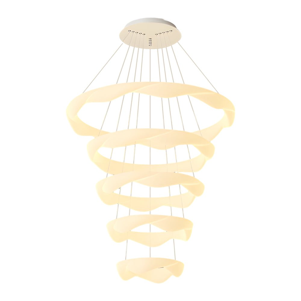 WINTHROPE DIMENSIONAL CREAM CHANDELIER WITH TRIPLE LIGHTING MODES