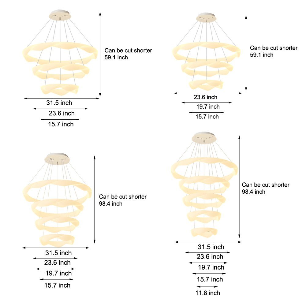 WINTHROPE DIMENSIONAL CREAM CHANDELIER WITH TRIPLE LIGHTING MODES