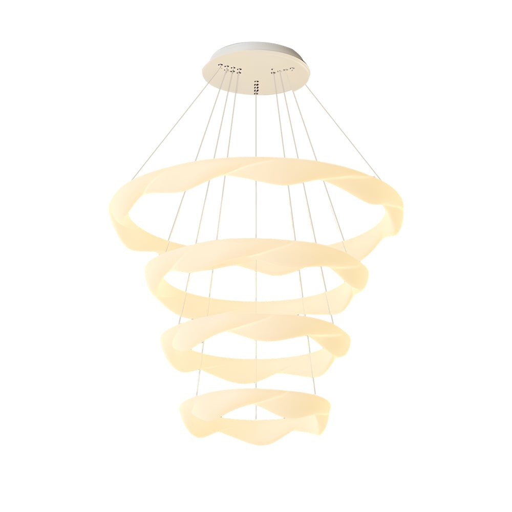 WINTHROPE DIMENSIONAL CREAM CHANDELIER WITH TRIPLE LIGHTING MODES
