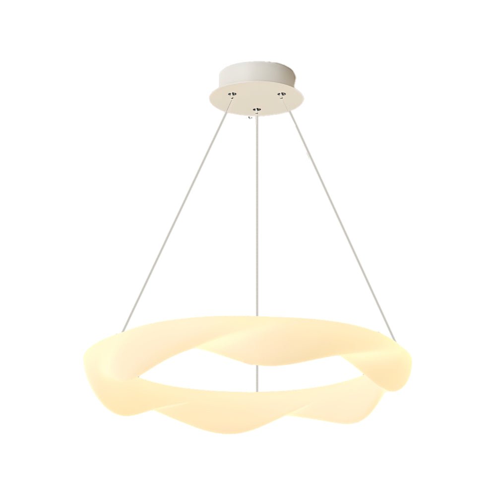 WINTHROPE DIMENSIONAL CREAM CHANDELIER WITH TRIPLE LIGHTING MODES