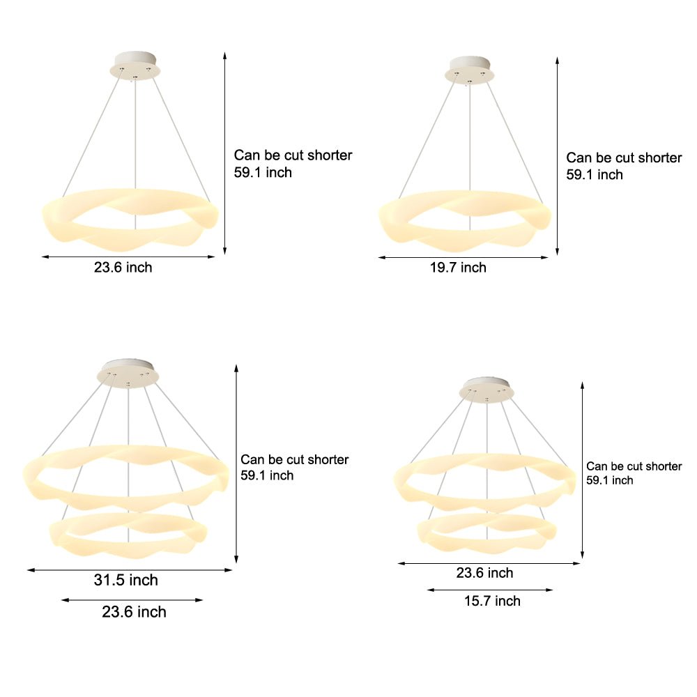 WINTHROPE DIMENSIONAL CREAM CHANDELIER WITH TRIPLE LIGHTING MODES