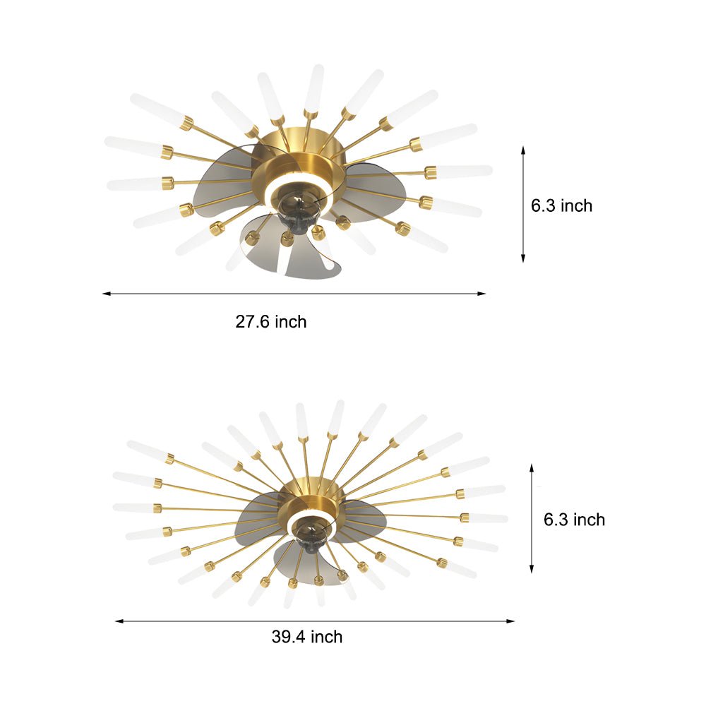 WINTERBOURNE BLOOMING WHIRL CEILING FAN WITH DIMMABLE LIGHTS