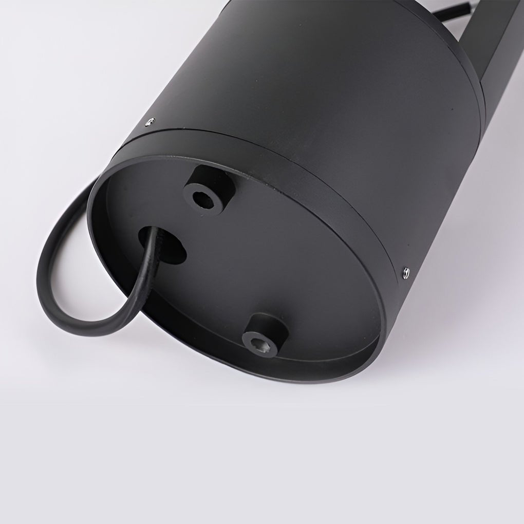WINTHORPE AQUA GUARDIAN OUTDOOR BOLLARD LANTERN, HOLLOW CYLINDRICAL BLACK DESIGN FOR STYLISH EXTERIOR ILLUMINATION
