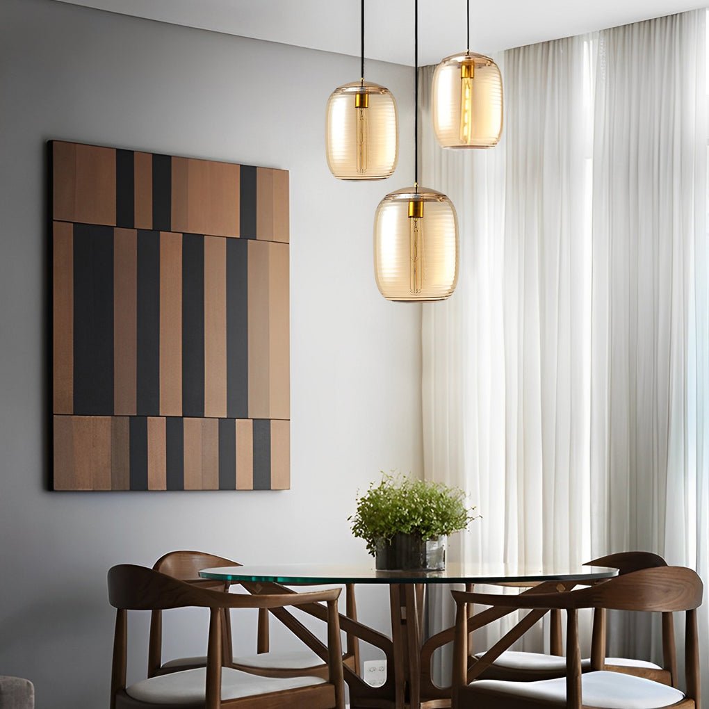 RAVENSTEAD GLASS TWISTED SPIRAL PENDANT LIGHT