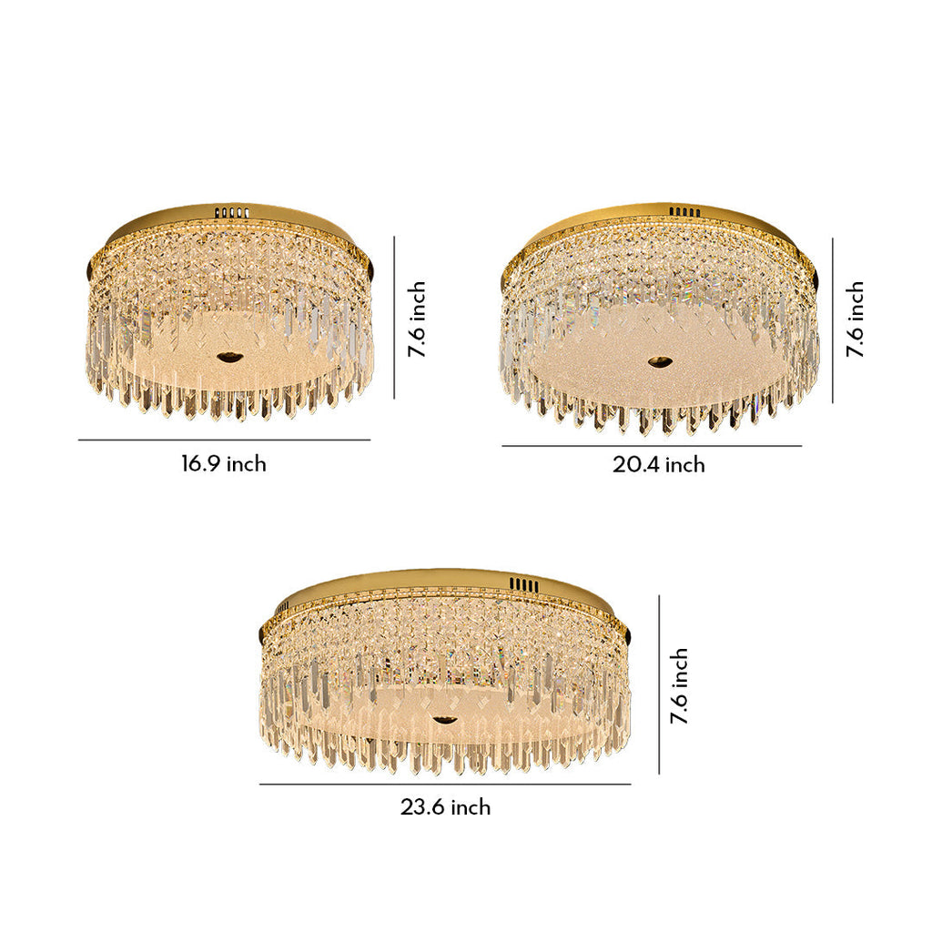 WINTHROP CRYSTAL FLUSH-MOUNTED LIGHT FIXTURE