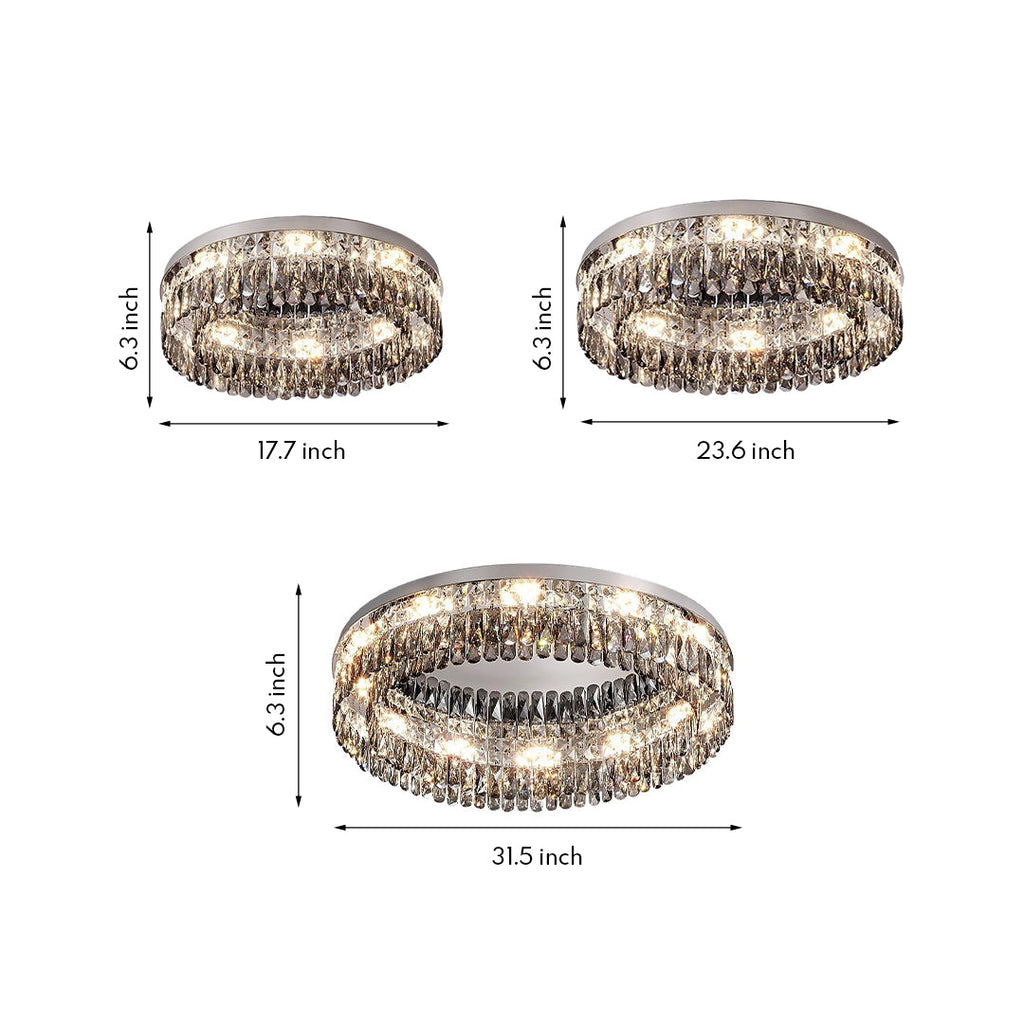 CHATEAUX LUMINAIRE CRYSTAL-ENCRUSTED CEILING FIXTURE