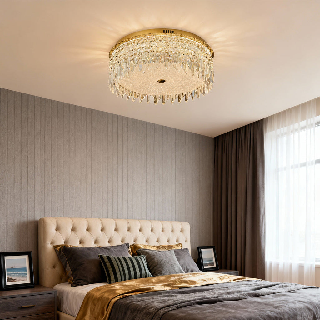 WINTHROP CRYSTAL FLUSH-MOUNTED LIGHT FIXTURE