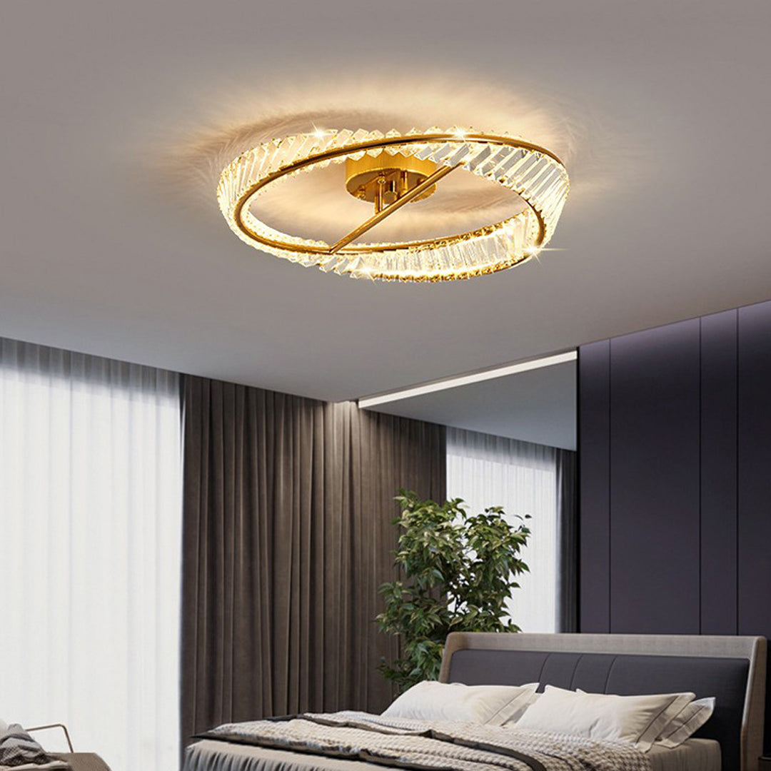 WINTHORPE AURIC CIRCULAR CEILING LAMP WITH CRYSTAL ACCENTS