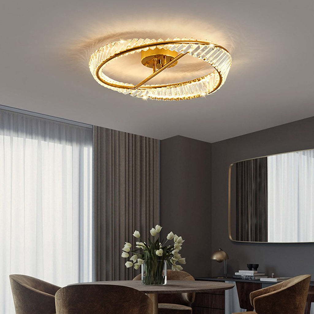 WINTHORPE AURIC CIRCULAR CEILING LAMP WITH CRYSTAL ACCENTS