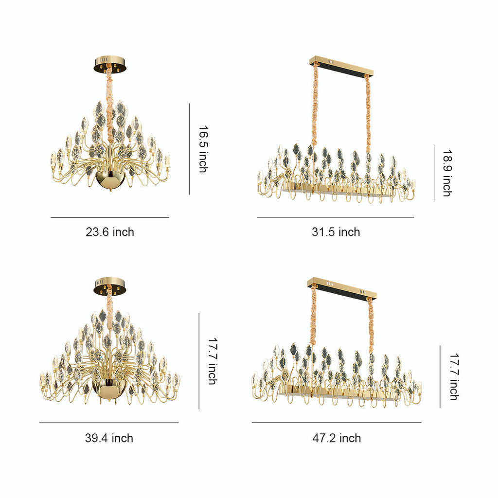 VANDERBILT GILDED CRYSTAL CROWN CEILING LUMINAIRE