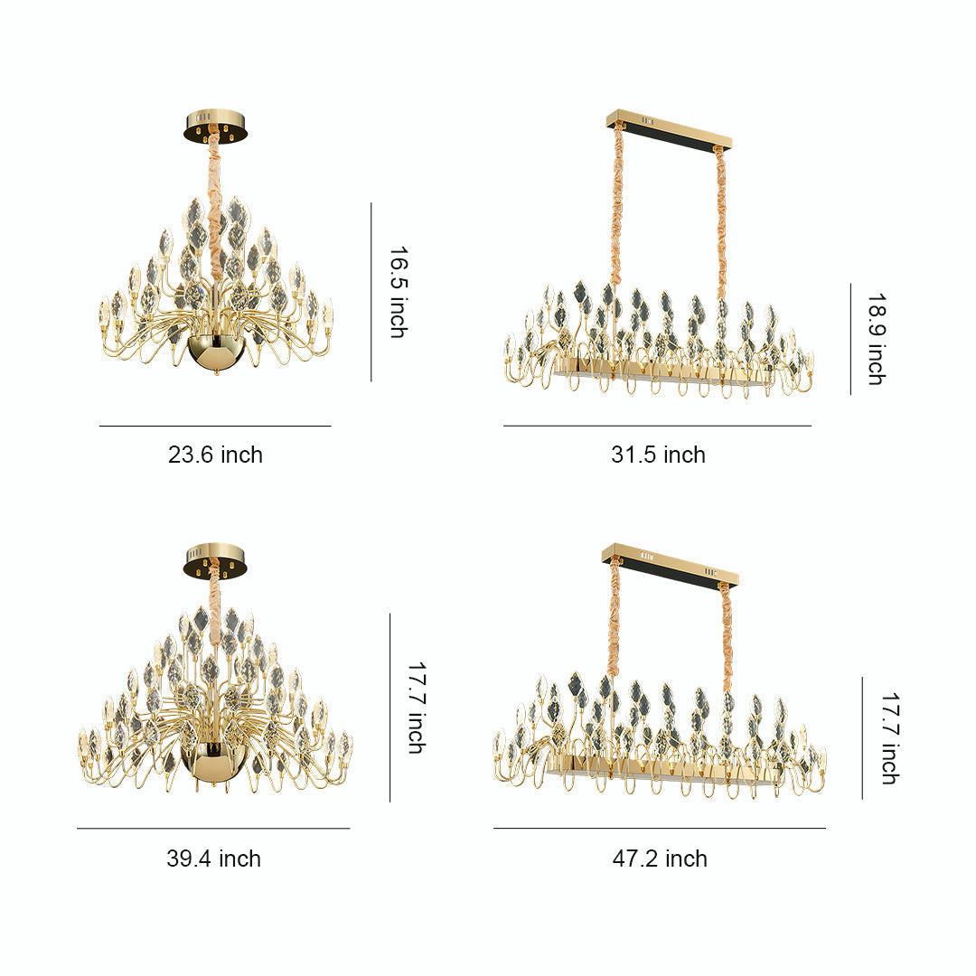 VANDERBILT GILDED CRYSTAL CROWN CEILING LUMINAIRE
