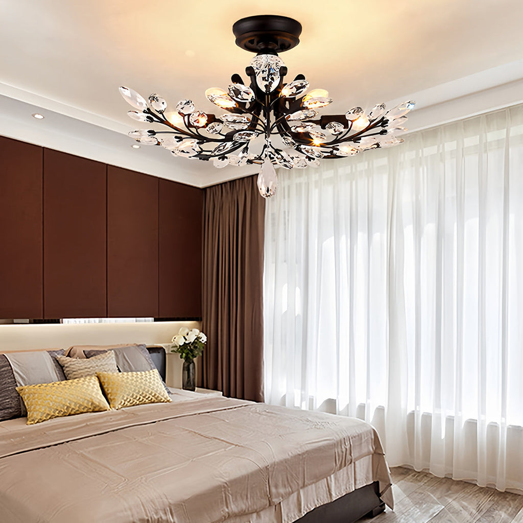 WILLOUGHBY CRYSTAL LEAF FLUSH MOUNT LIGHTING"
2. "HARTFORD GLASS CANOPY CHANDELIER"
3. "MONTCLAIR SEMI-FLUSH CRYSTAL GLOW LIGHT"
4. "PENNINGTON FOLIAGE INSPIRATION CEILING LAMP"
5. "CAVENDISH ARTISAN CRYSTAL FLUSH LIGHT"
6. "ASHFORD NATURAL LEAF CEILING I