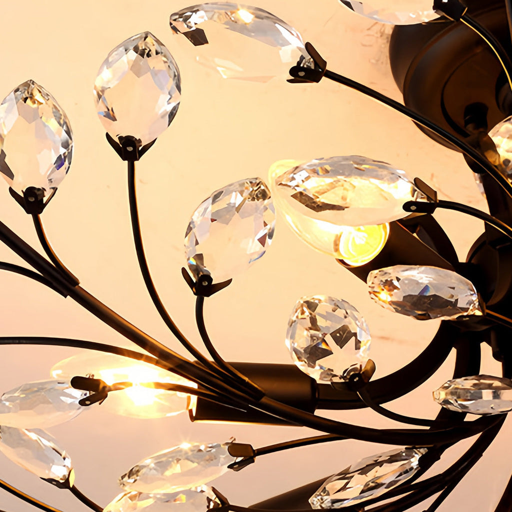 WILLOUGHBY CRYSTAL LEAF FLUSH MOUNT LIGHTING"
2. "HARTFORD GLASS CANOPY CHANDELIER"
3. "MONTCLAIR SEMI-FLUSH CRYSTAL GLOW LIGHT"
4. "PENNINGTON FOLIAGE INSPIRATION CEILING LAMP"
5. "CAVENDISH ARTISAN CRYSTAL FLUSH LIGHT"
6. "ASHFORD NATURAL LEAF CEILING I