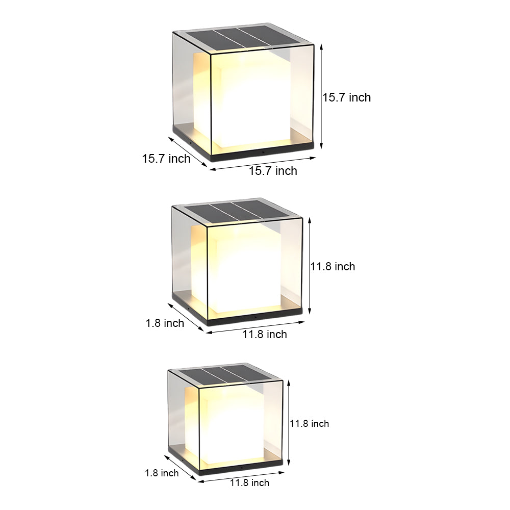 WINCHESTER SQUARE OUTDOOR PILLAR LANTERN, WEATHERPROOF MINIMALIST DESIGN