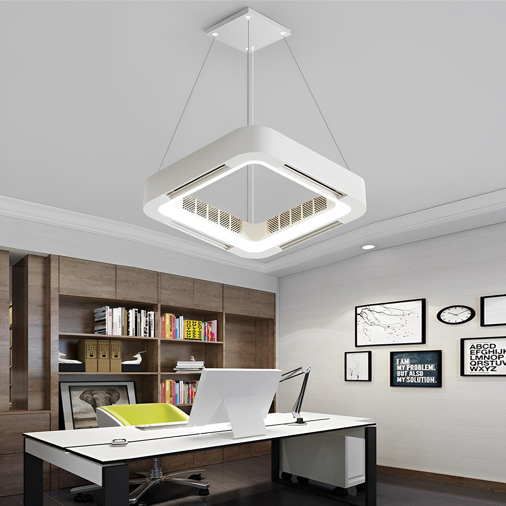 WINTHORPE WHISPERING BREEZE BLADESLESS CEILING FAN WITH INTEGRATED LED ILLUMINATION