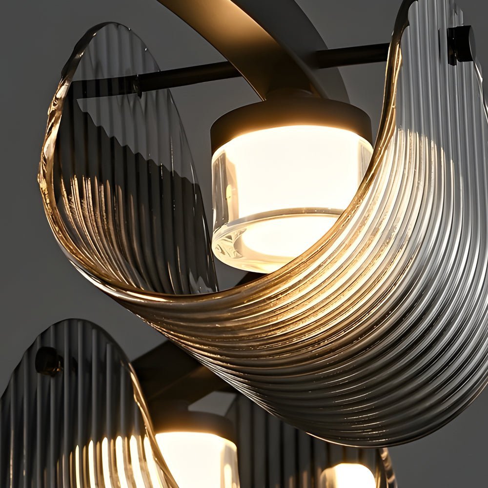 WINTERBOURNE SMOKY GLASS CURVED PENDANT LIGHT WITH DIMMABLE FEATURE