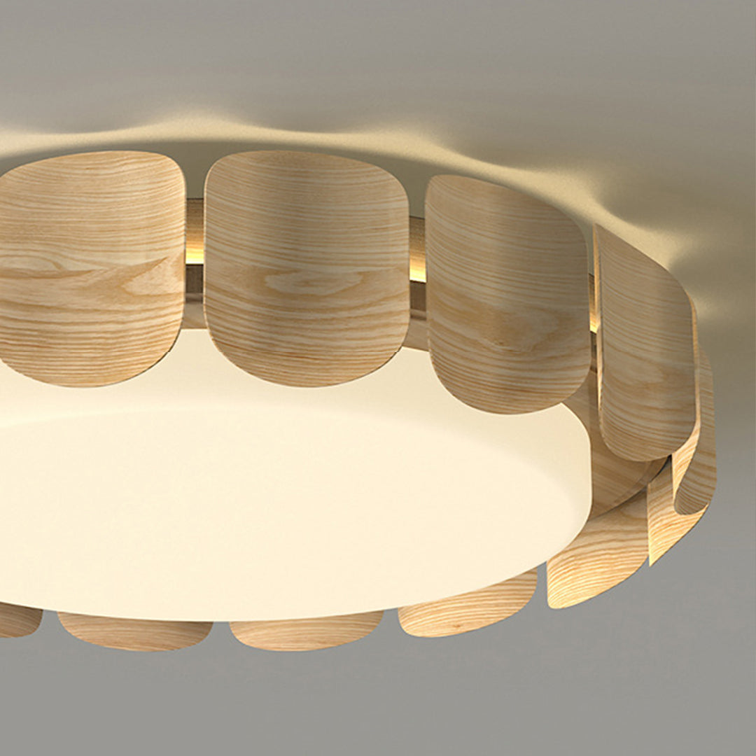 WINDSOR WOODEN RAY FLUSH MOUNT LIGHTING