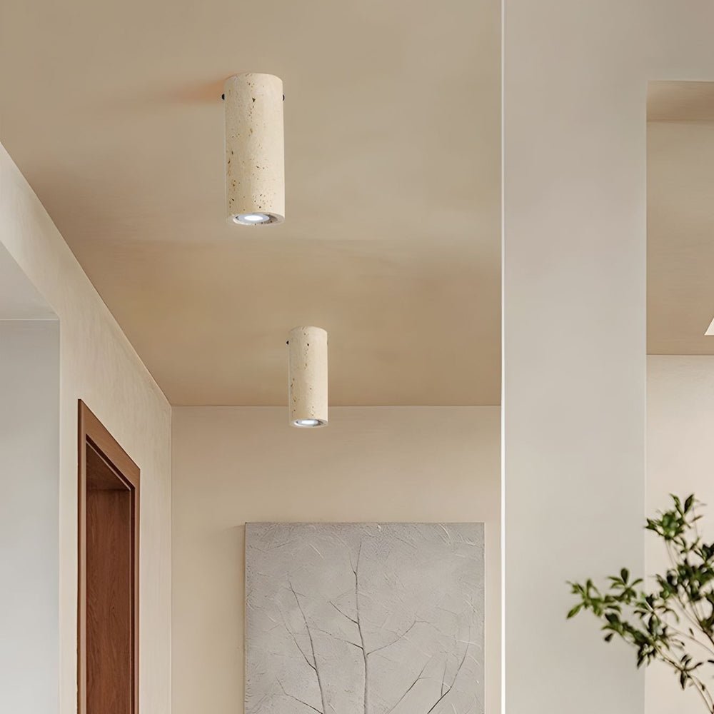 WINTHORPE YELLOW TRAVERTINE TUBE SUSPENSION LIGHT