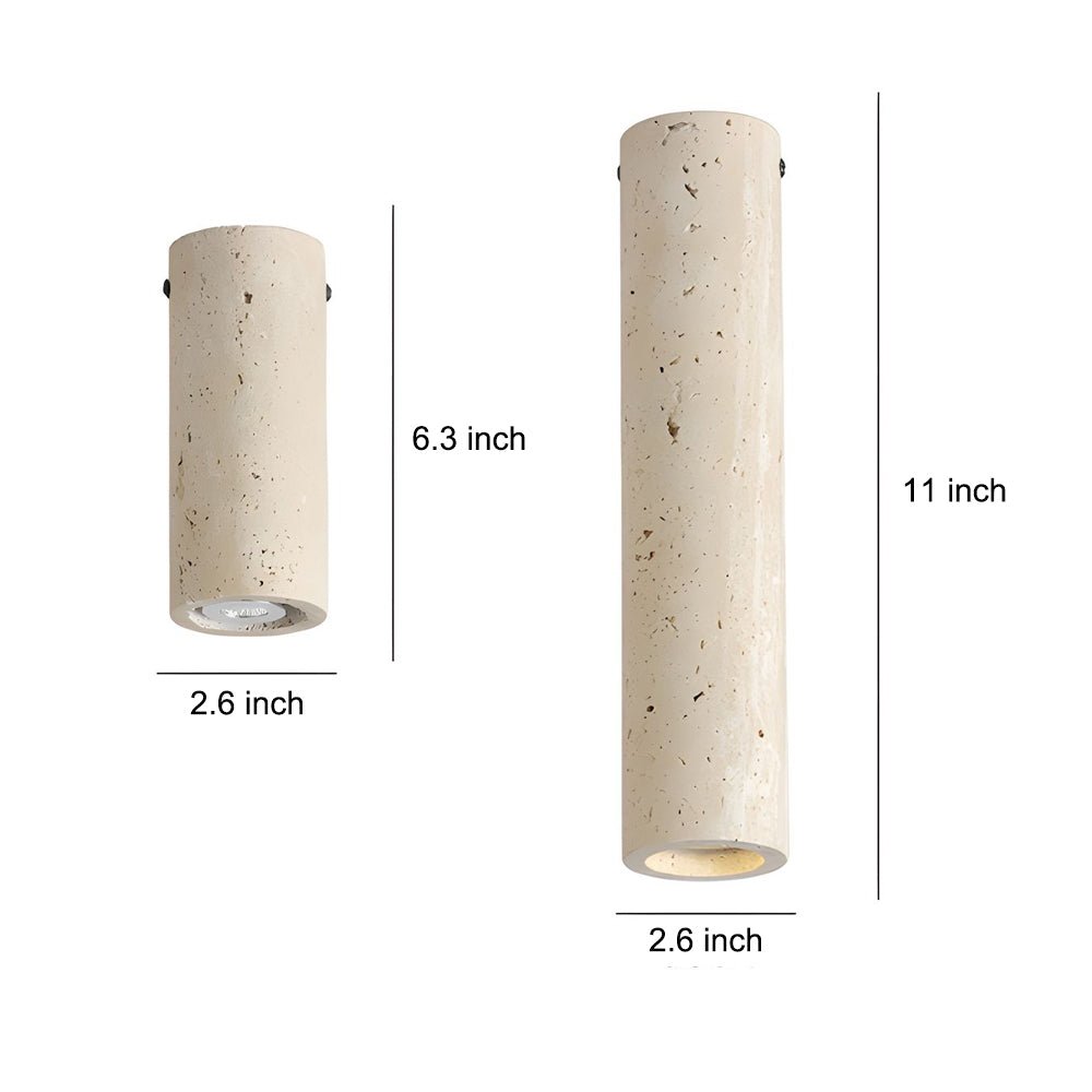 WINTHORPE YELLOW TRAVERTINE TUBE SUSPENSION LIGHT