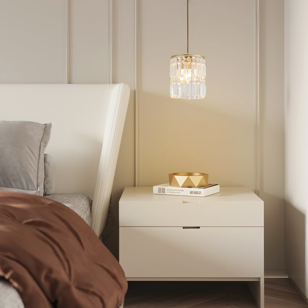 WINTHORPE CYLINDRICAL CRYSTAL PENDANT LIGHT WITH TRIPLE DIMMING