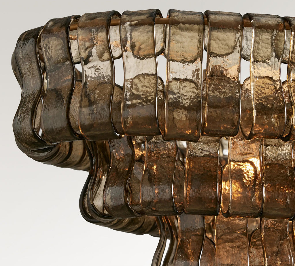 VITTORIO SMOKED GLASS OVATE CEILING LANTERN
