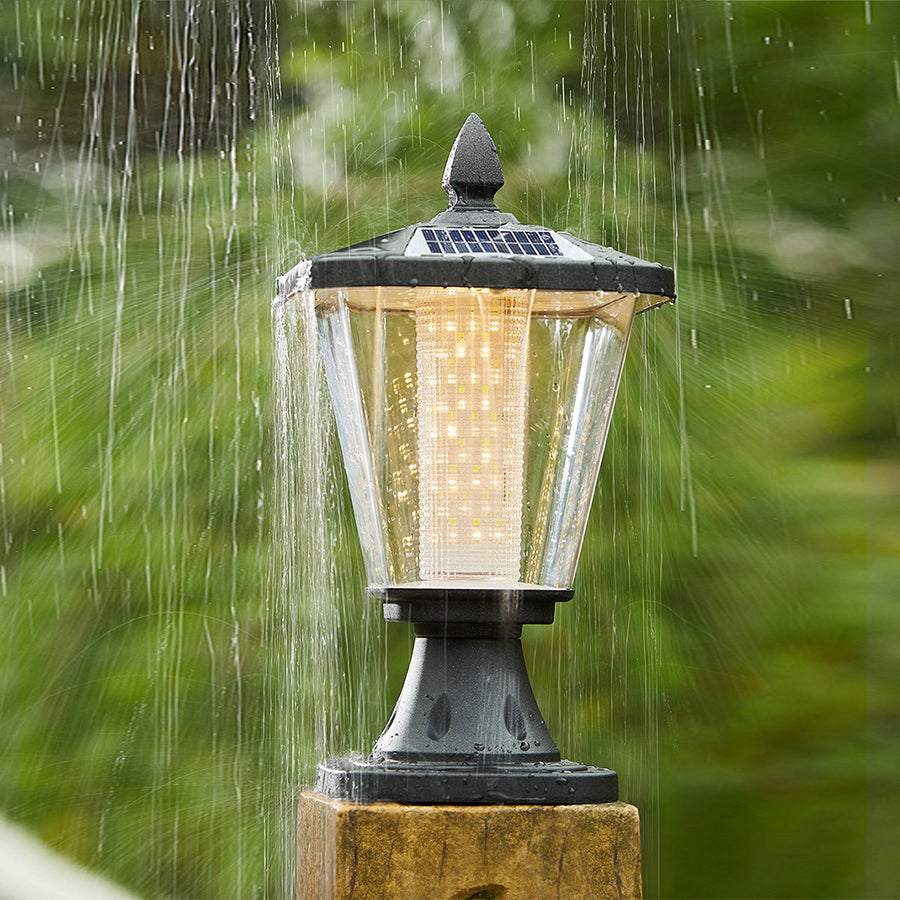 WINDSOR GARDEN SOLAR COLUMN LIGHTS - WATER-RESISTANT LED POST CAP ILLUMINATORS