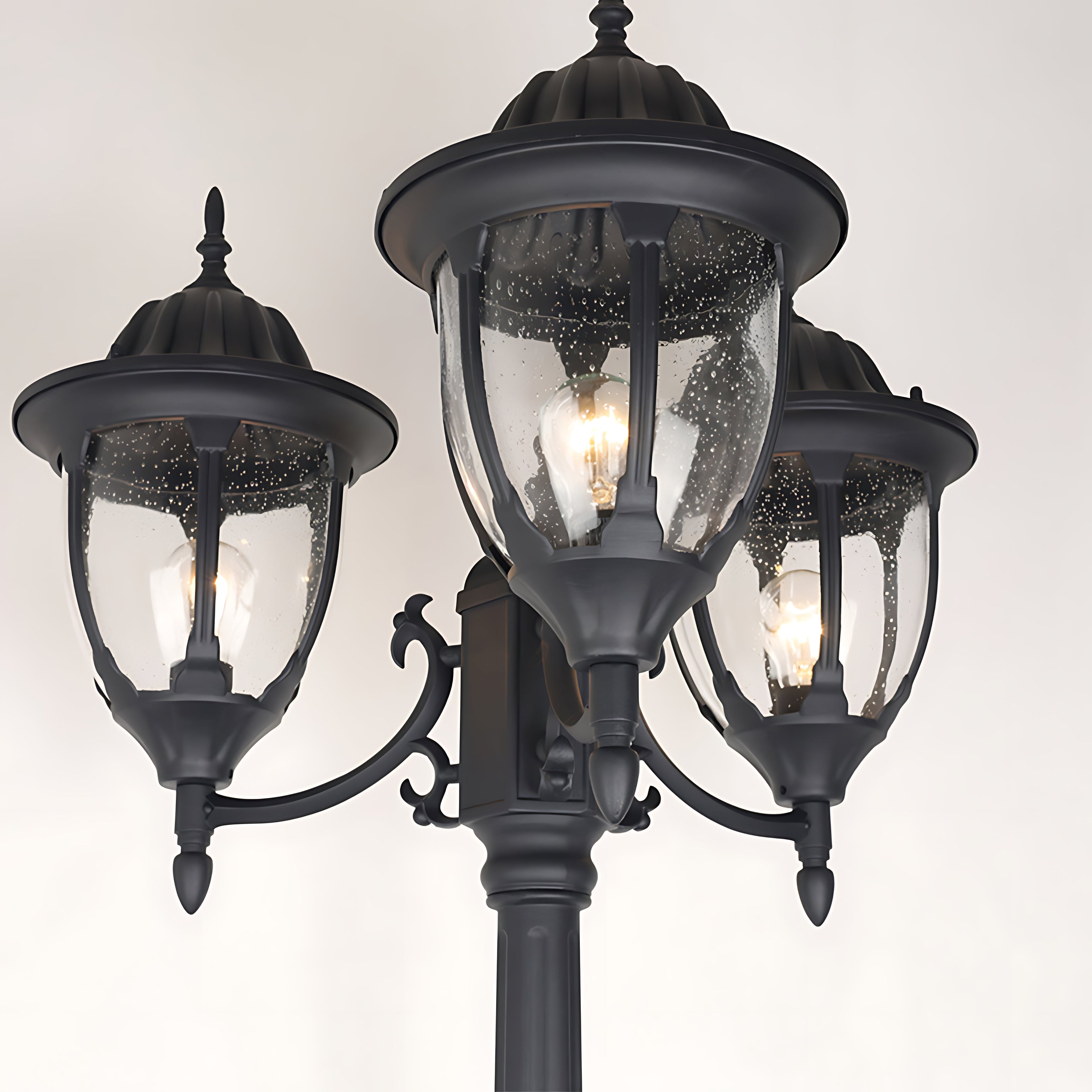 CHATHAM TRIPLE-ARMED OUTDOOR LANTERN, WEATHER-RESISTANT ALUMINUM, EUROPEAN INFLUENCE