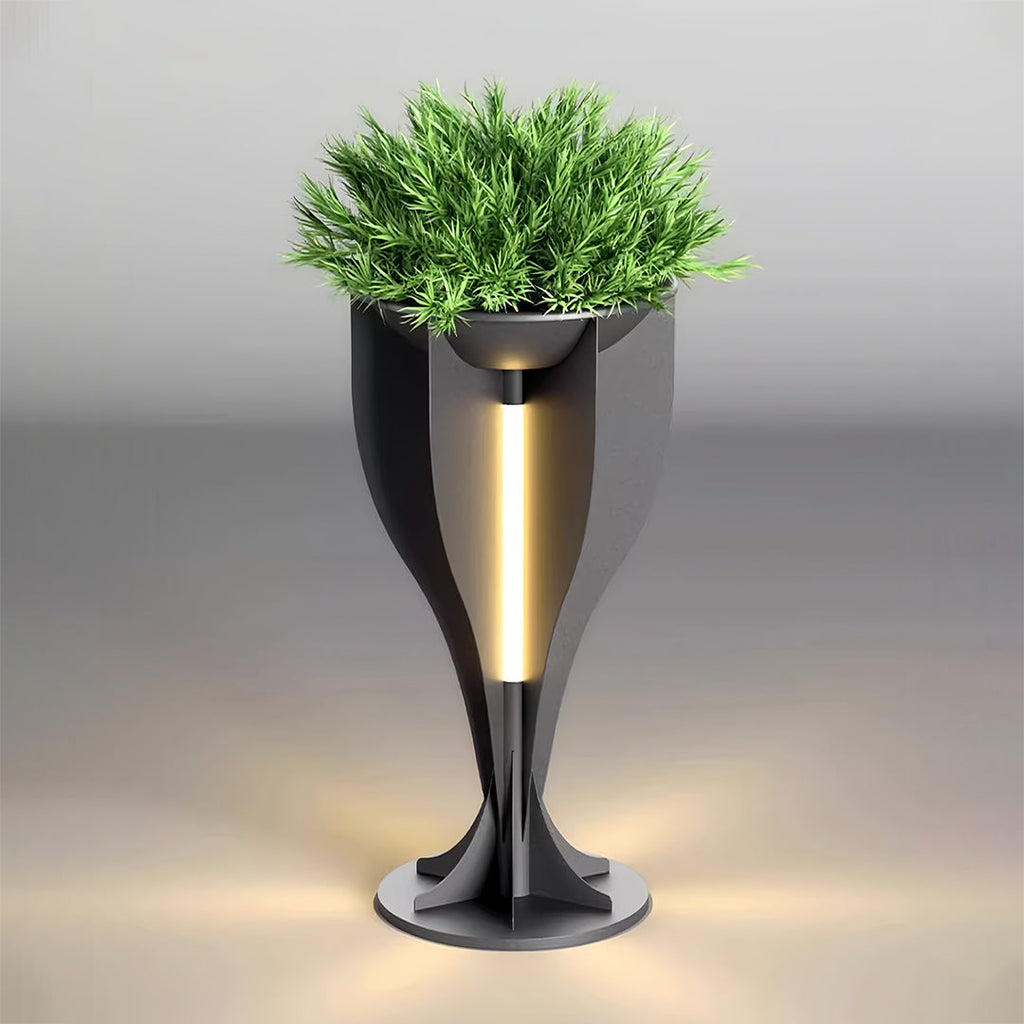 CHISWICK ILLUMINATED GARDEN URN WITH WATERPROOF OPENWORK DESIGN