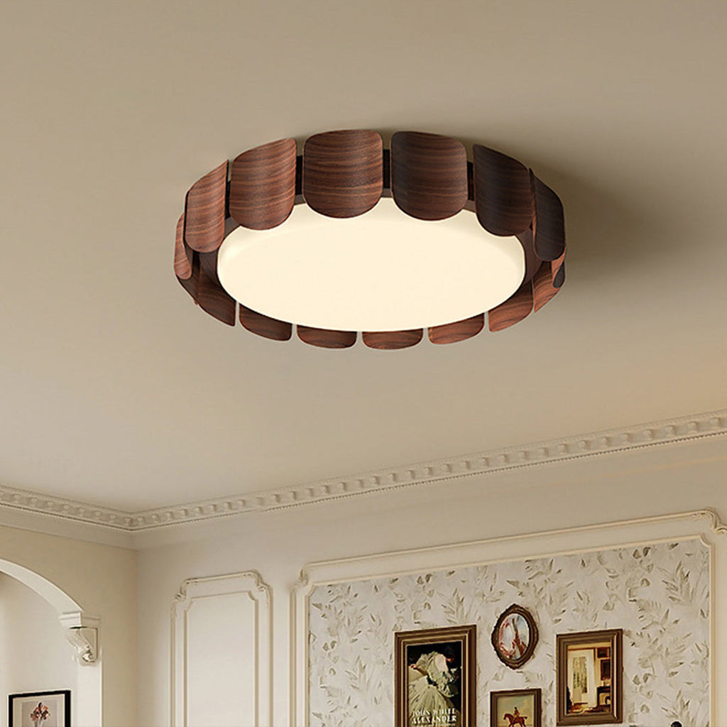 WINDSOR WOODEN RAY FLUSH MOUNT LIGHTING