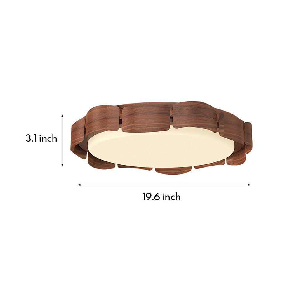 WINDSOR WOODEN RAY FLUSH MOUNT LIGHTING