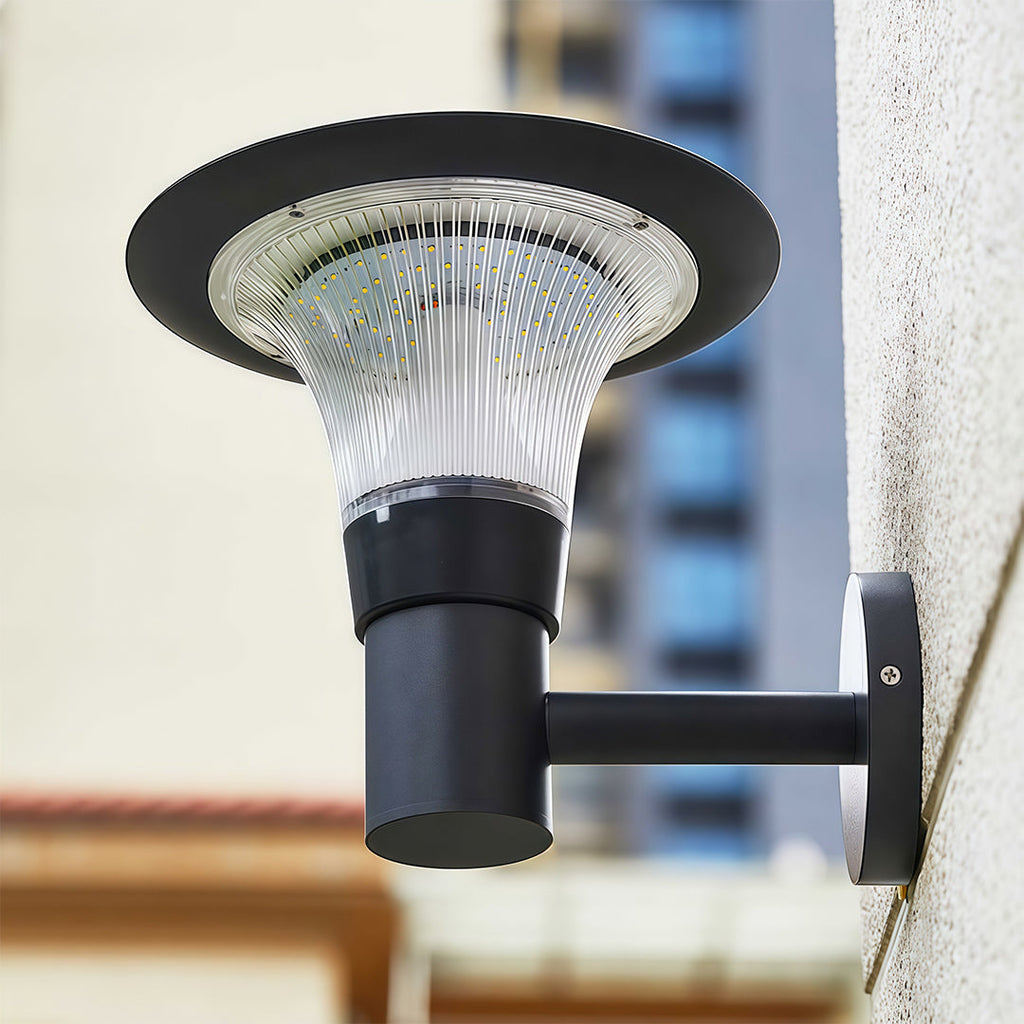 WINTHROP BLACK METAL SOLAR WALL LANTERN