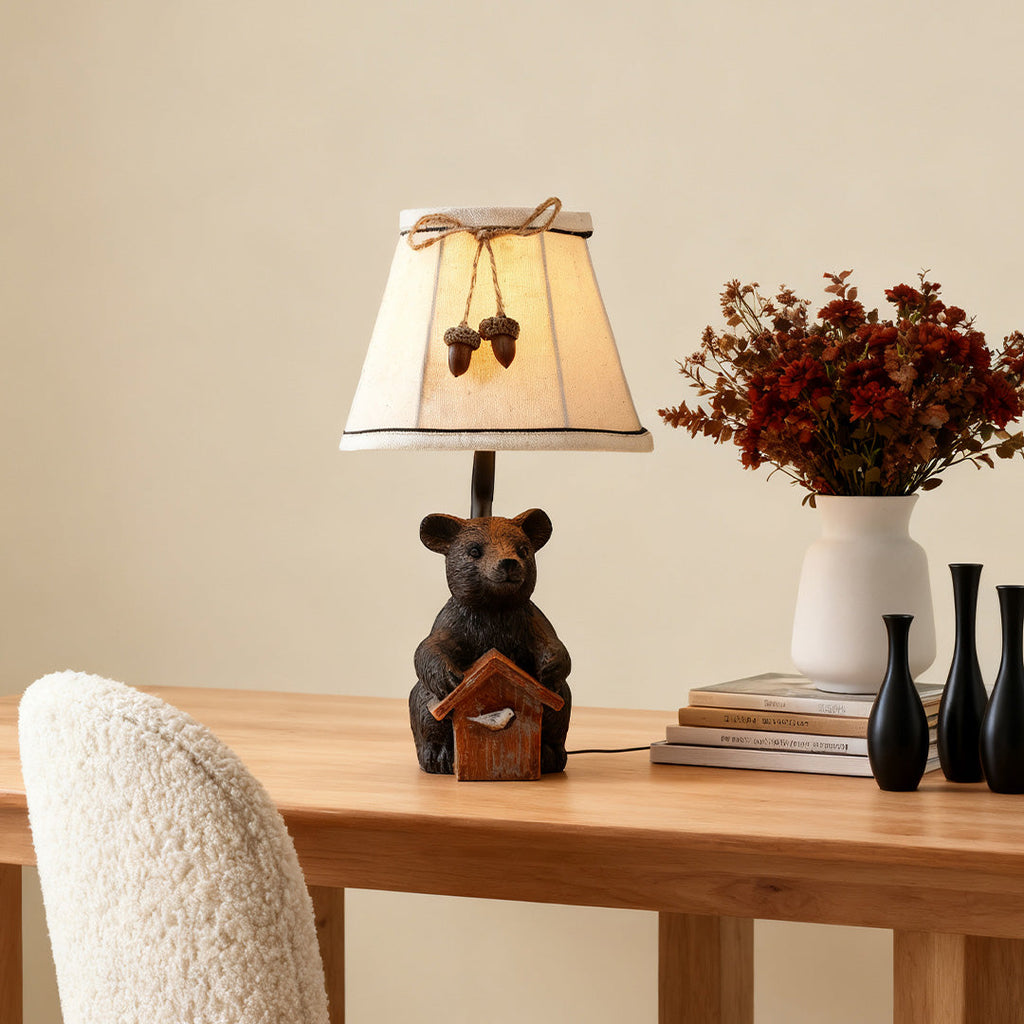 WINTERBOURNE BEAR FABRIC SHADE LAMP