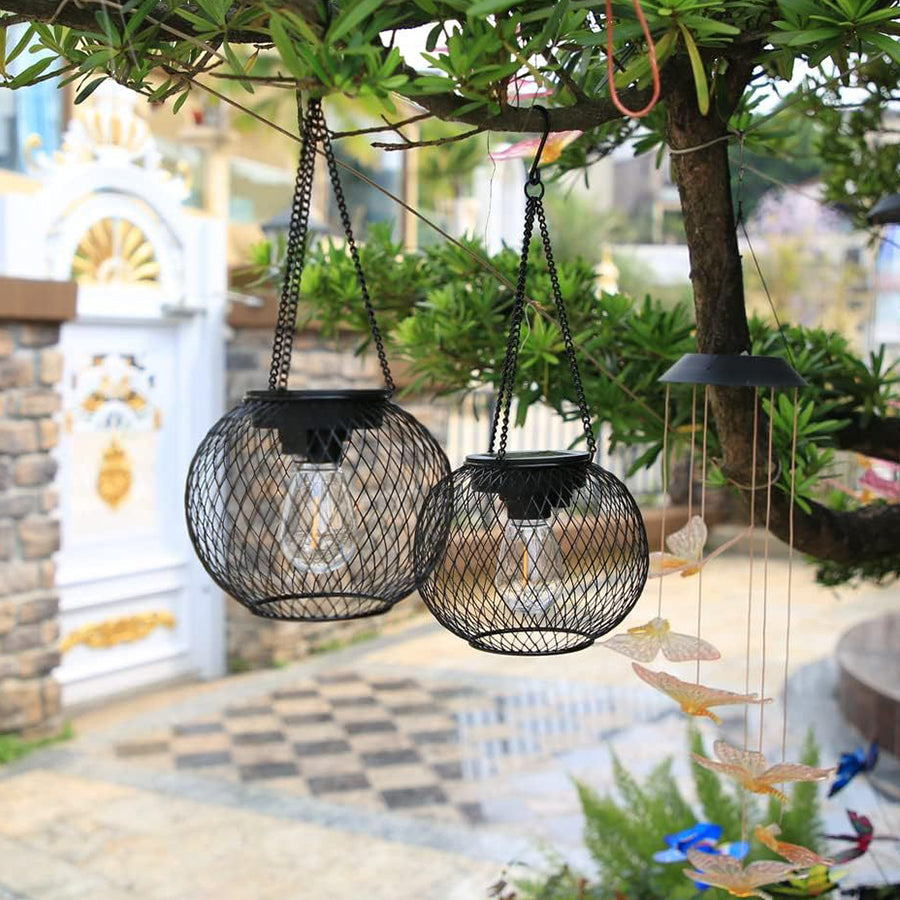 BRAMBLETON SOLAR MESH LANTERN HANGING LIGHTS