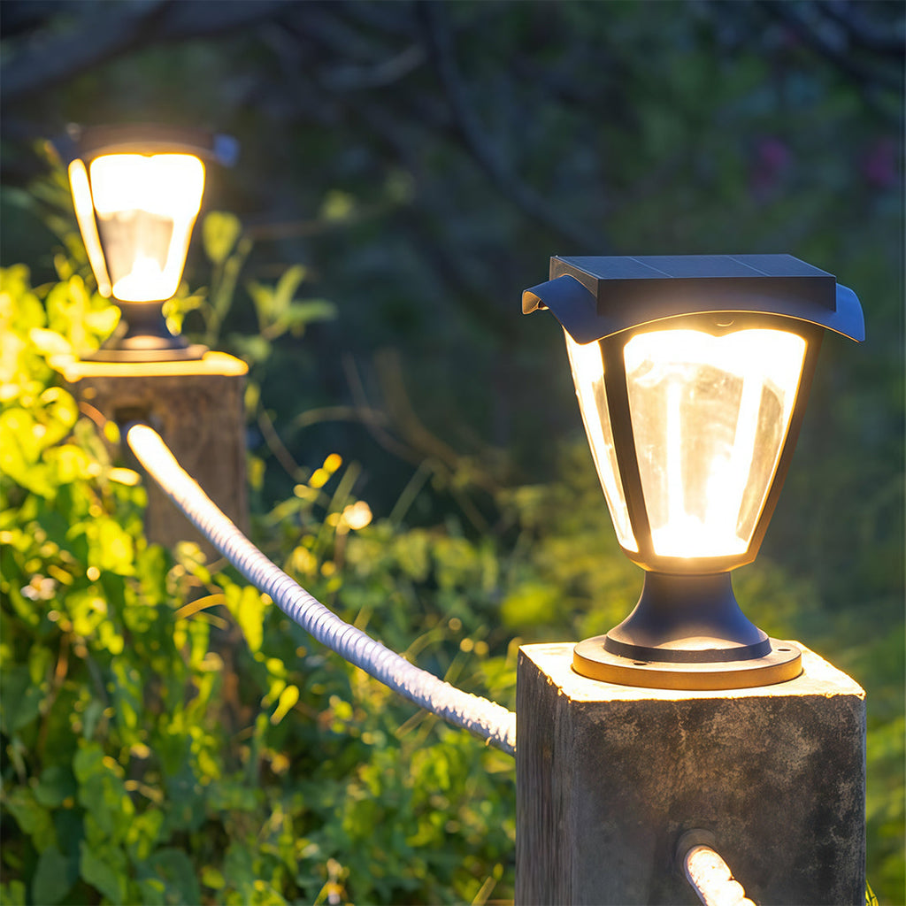 WINTERBORNE SOLAR PILLAR LANTERN IN WEATHER-RESISTANT ALUMINUM