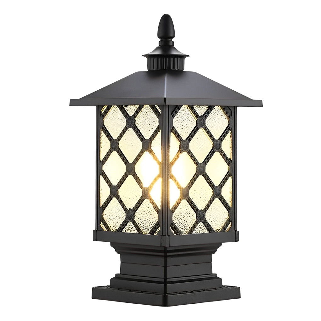 WINCHESTER VINTAGE IRON POST LANTERN - WATER-RESISTANT OUTDOOR ILLUMINATION