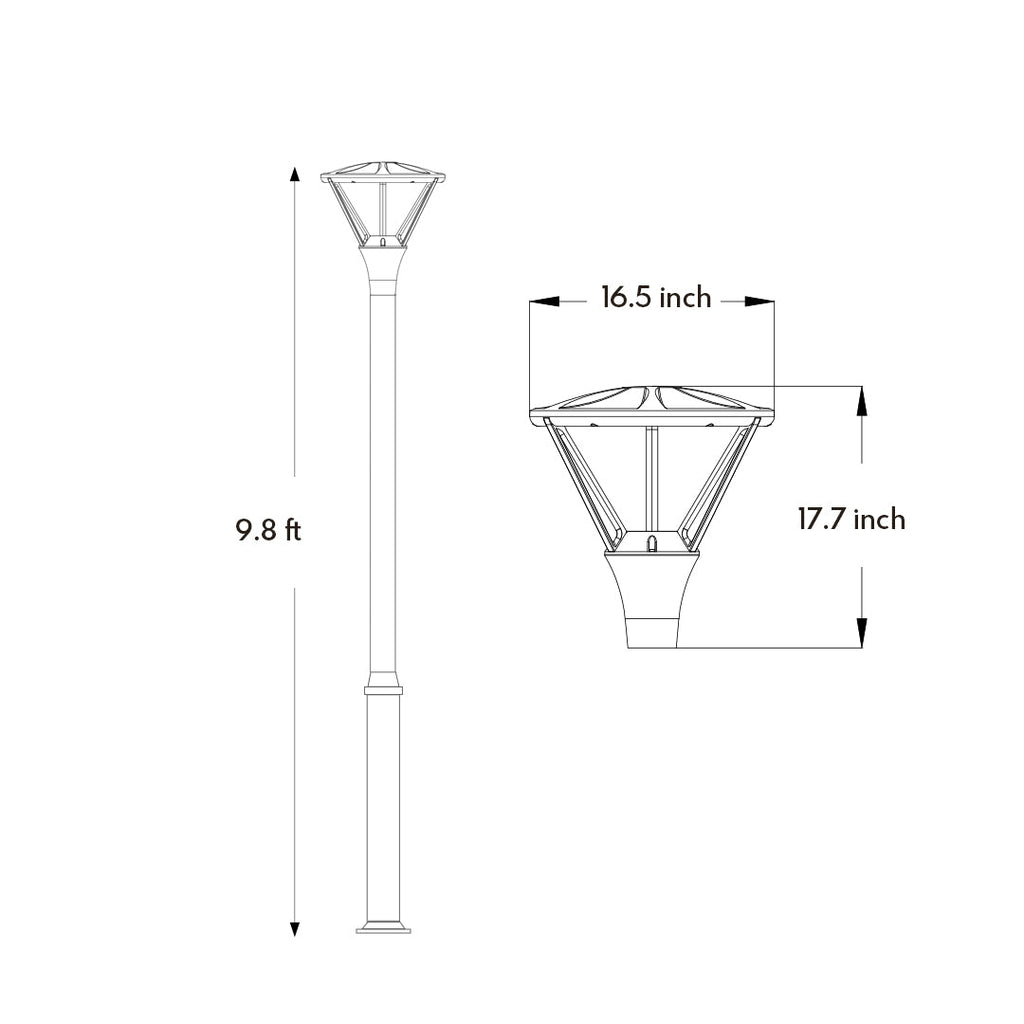 WINDSOR HEIGHTS 10-FOOT LED GARDEN LANTERN POST