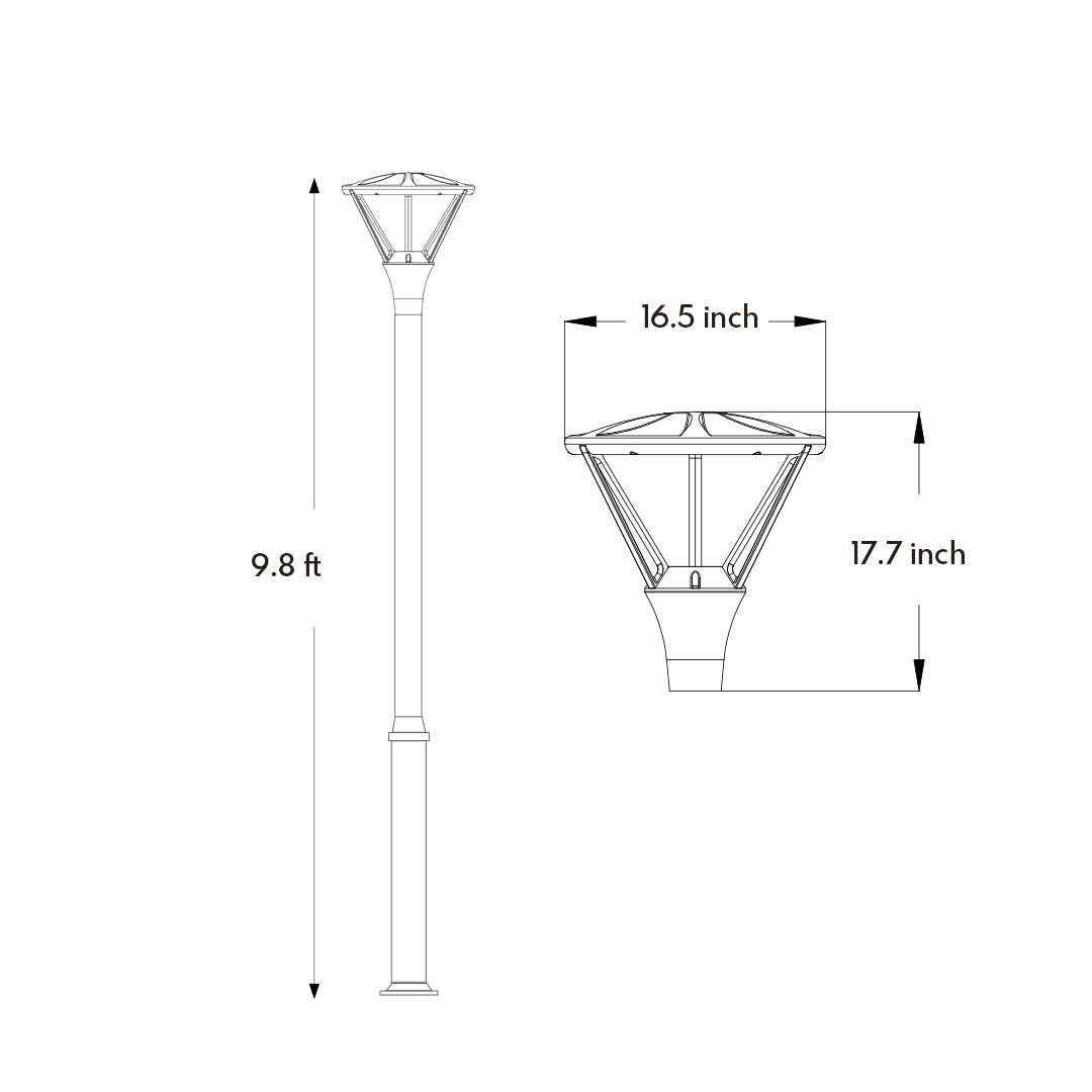 WINDSOR HEIGHTS 10-FOOT LED GARDEN LANTERN POST
