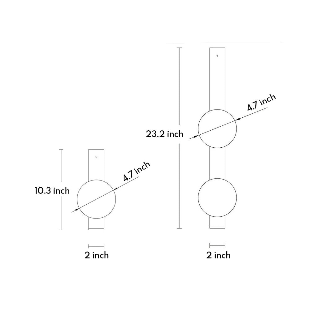 WINTHROP BUBBLE GLASS WALL SCONCE, MODERN MINIMALIST INTERIOR LIGHTING
