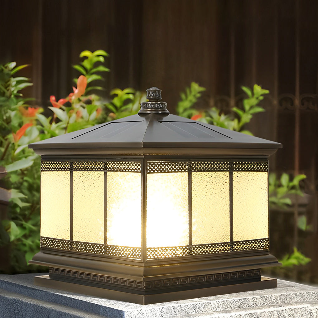 WINTERBOURNE SOLAR-POWERED COPPER GATE LANTERN