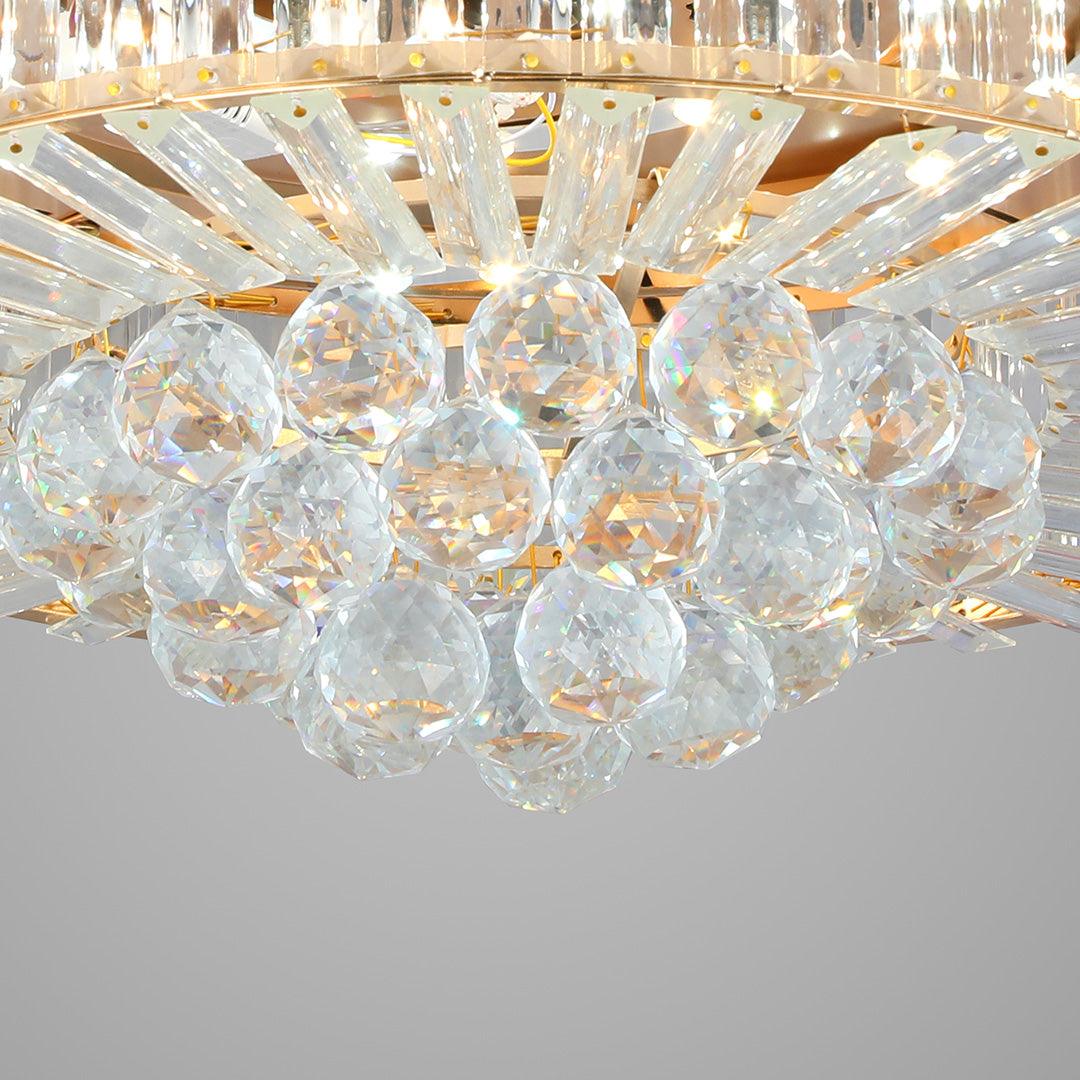 WINTHORPE GILDED IRON CEILING FAN WITH CRYSTAL ILLUMINATION