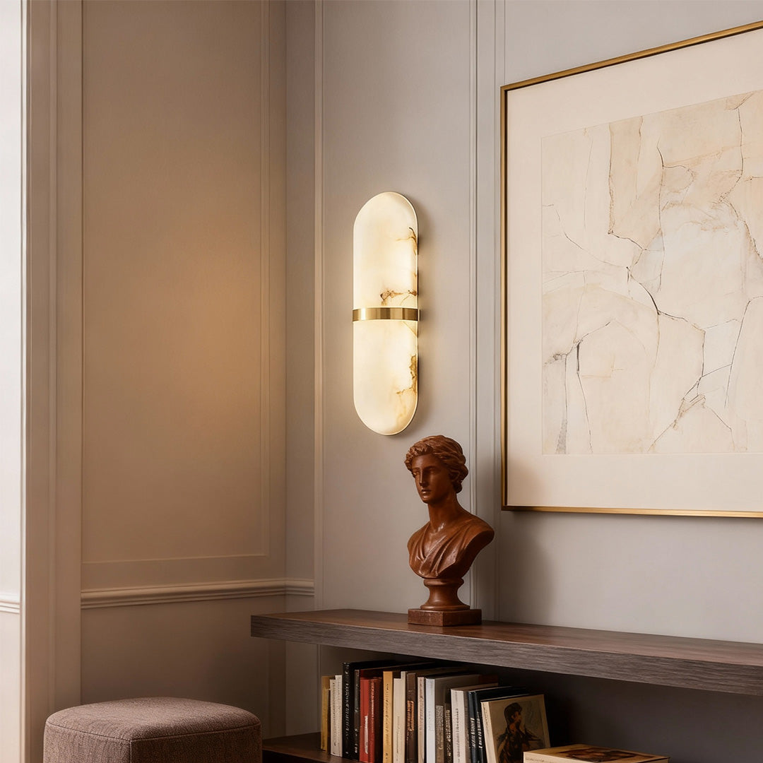 FENWICK MARBLE GLOBE LED WALL SCONCE
