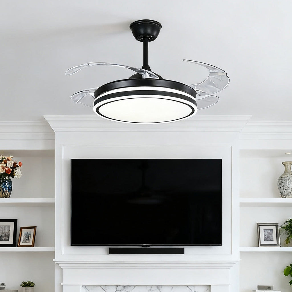 RAVENHURST AERIS BLACK CEILING FAN WITH ILLUMINATED REMOTE CONTROL