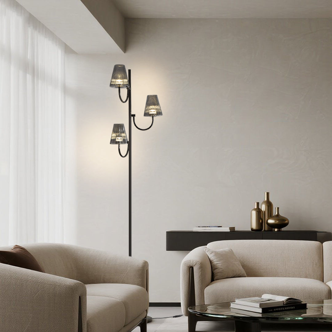 WHITBY BLACK MODERNIST FLOOR LANTERN