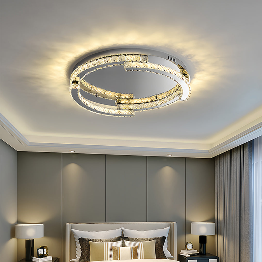 WINTHORPE CRYSTAL EMBELLISHED LED CEILING DISK LIGHT