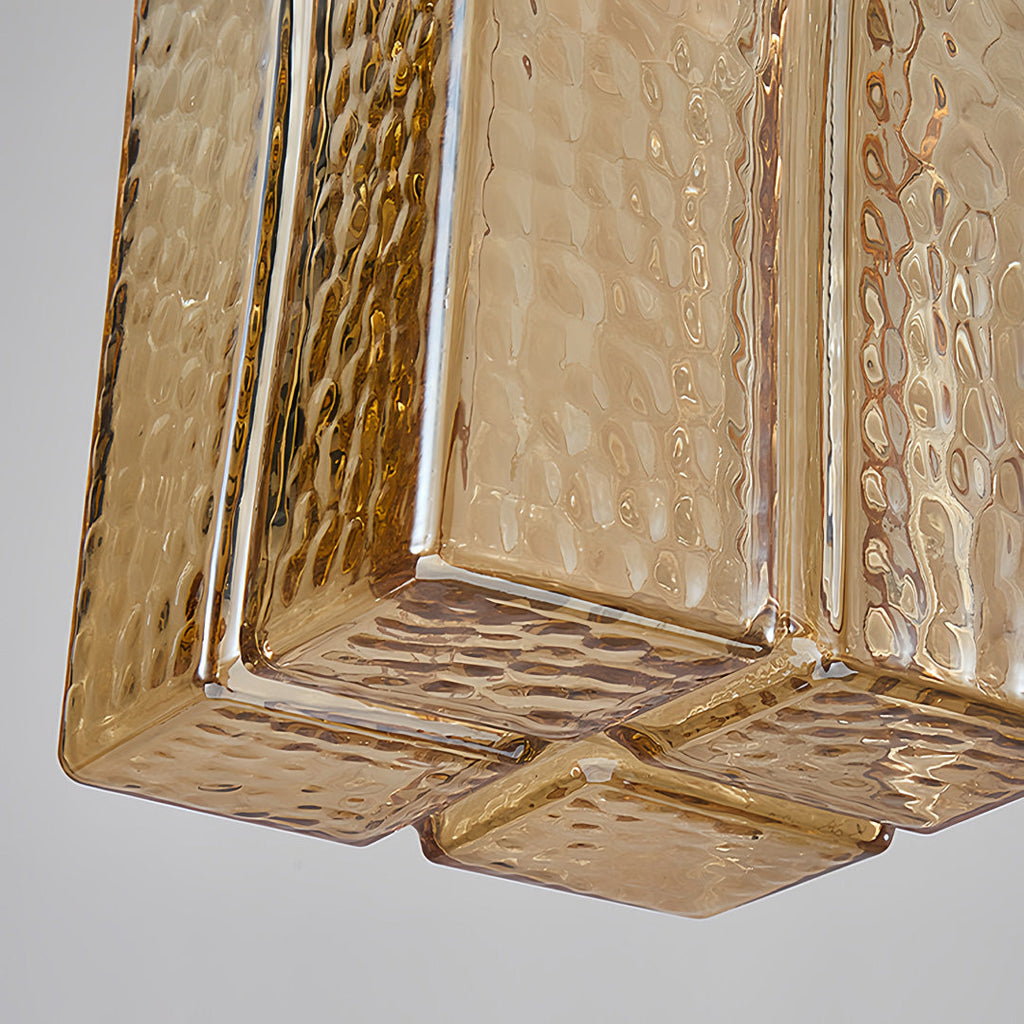 WINDSOR SQUARE GLASS HANGING LANTERN IN ANTIQUE BRASS