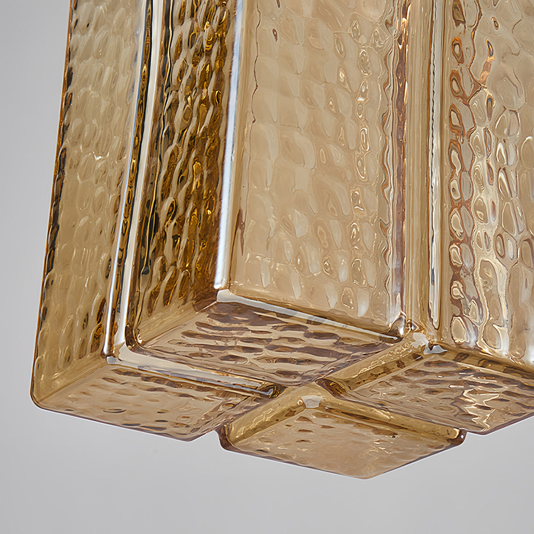 WINDSOR SQUARE GLASS HANGING LANTERN IN ANTIQUE BRASS