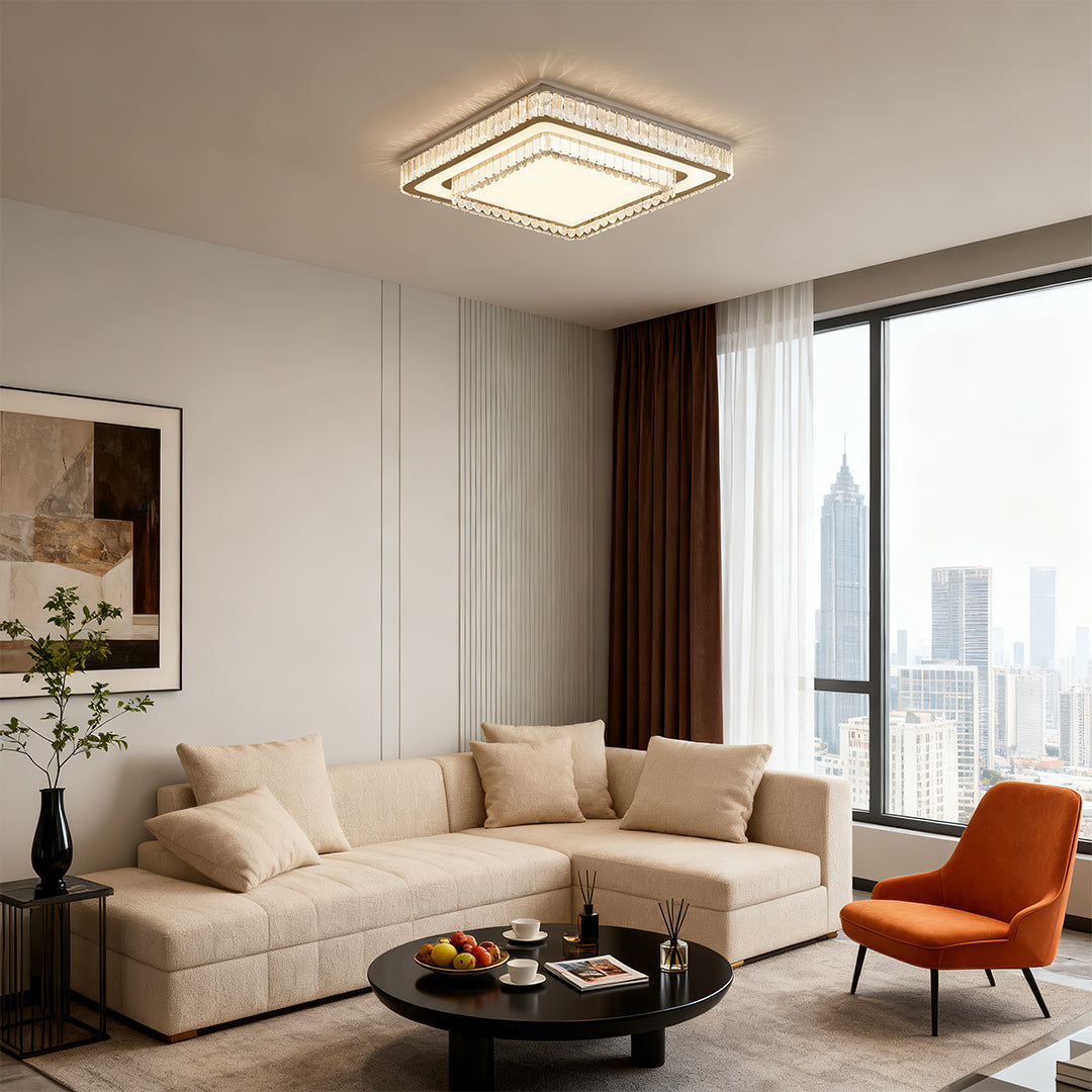 WINDSOR CRYSTAL FLUSH MOUNT CEILING ILLUMINATION