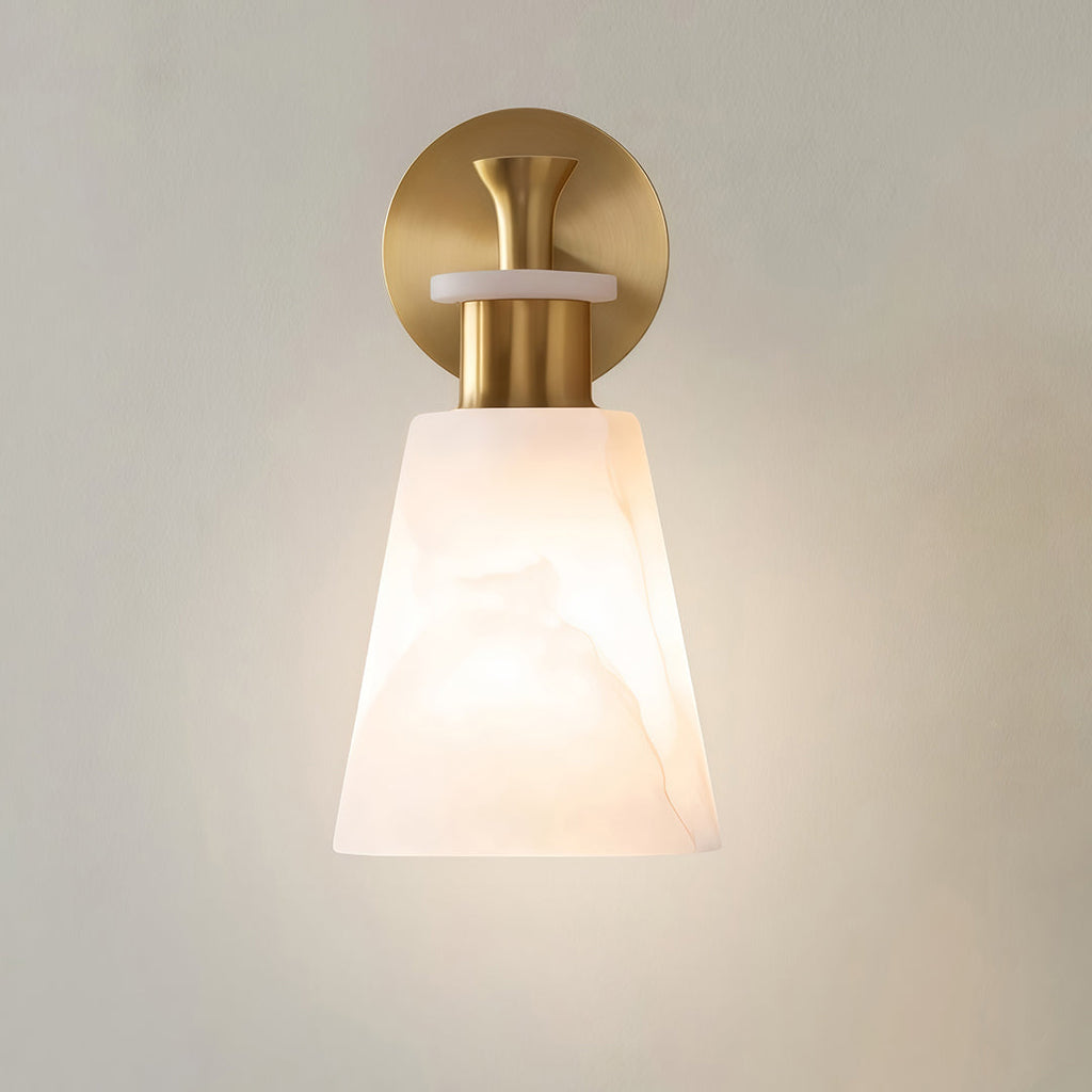 WINTERBOURNE BRASS AND MARBLE WALL LIGHT
